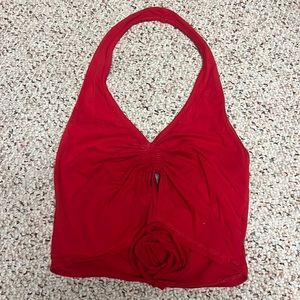 Red tire halter top